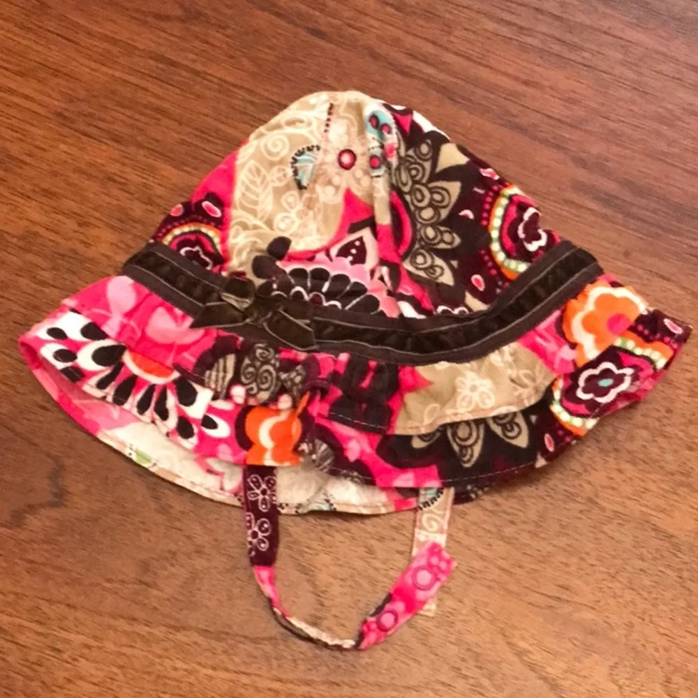 The Childrens Place Baby Girl Ruffle Sun Hat 3-6 Months Cotton Floral